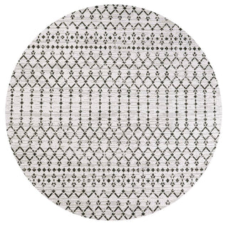 Dean Moroccan Geometric Textured Weave Indoor/outdoor Round Rug