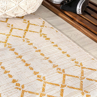 Dean Moroccan Geometric Textured Weave Indoor/outdoor Runner Rug