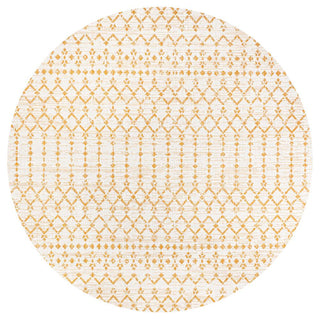 Dean Moroccan Geometric Textured Weave Indoor/outdoor Round Rug