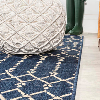 Dean Moroccan Geometric Textured Weave Indoor/outdoor Runner Rug