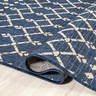 Dean Moroccan Geometric Textured Weave Indoor/outdoor Runner Rug