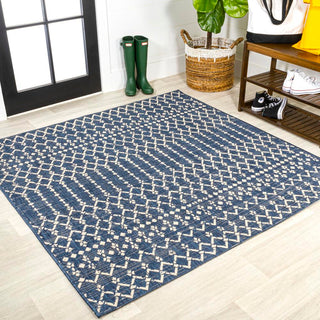 Dean Moroccan Geometric Textured Weave Indoor/outdoor Square Rug