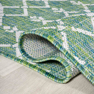 Dean Moroccan Geometric Textured Weave Indoor/outdoor Runner Rug