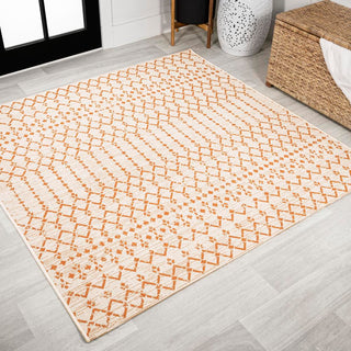 Dean Moroccan Geometric Textured Weave Indoor/outdoor Square Rug