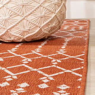 Dean Moroccan Geometric Textured Weave Indoor/outdoor Runner Rug