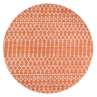 Dean Moroccan Geometric Textured Weave Indoor/outdoor Round Rug