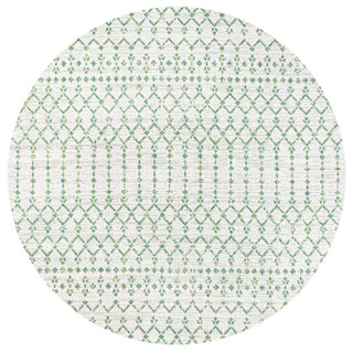 Dean Moroccan Geometric Textured Weave Indoor/outdoor Round Rug