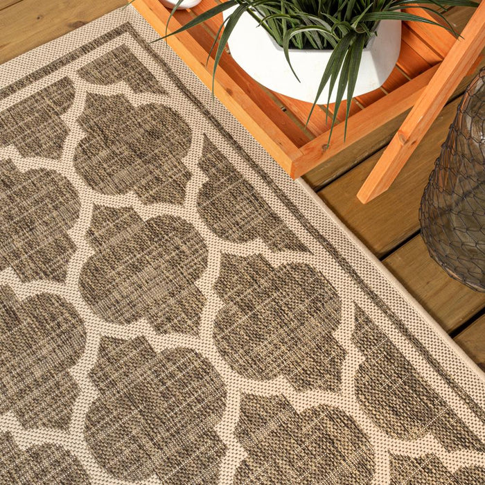 Matthews Moroccan Trellis Textured Weave Indoor/outdoor Square Rug
