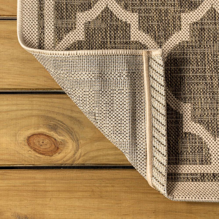 Matthews Moroccan Trellis Textured Weave Indoor/outdoor Round Rug