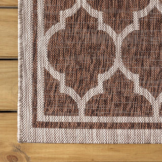 Matthews Moroccan Trellis Textured Weave Indoor/outdoor Runner Rug