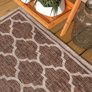 Matthews Moroccan Trellis Textured Weave Indoor/outdoor Runner Rug