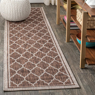 Matthews Moroccan Trellis Textured Weave Indoor/outdoor Runner Rug