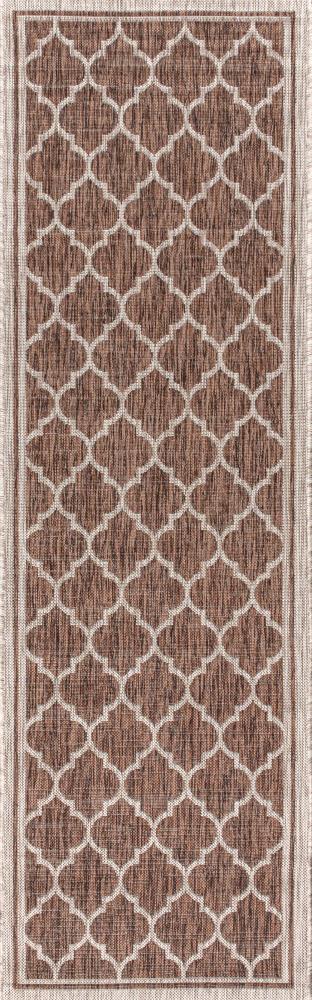 Matthews Moroccan Trellis Textured Weave Indoor/outdoor Runner Rug