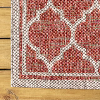 Matthews Moroccan Trellis Textured Weave Indoor/outdoor Runner Rug