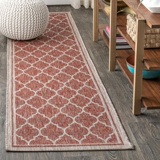 Matthews Moroccan Trellis Textured Weave Indoor/outdoor Runner Rug