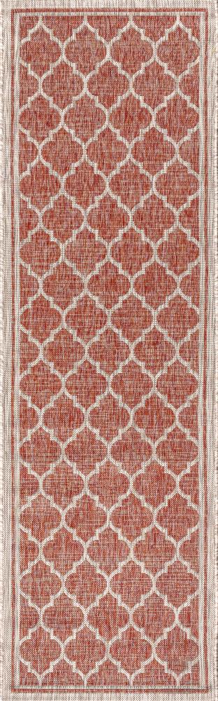 Matthews Moroccan Trellis Textured Weave Indoor/outdoor Runner Rug