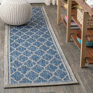 Matthews Moroccan Trellis Textured Weave Indoor/outdoor Runner Rug