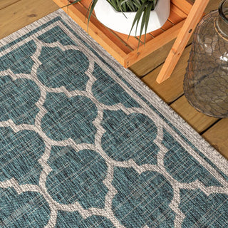 Matthews Moroccan Trellis Textured Weave Indoor/outdoor Runner Rug