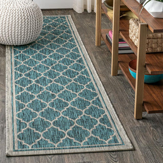 Matthews Moroccan Trellis Textured Weave Indoor/outdoor Runner Rug