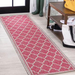 Matthews Moroccan Trellis Textured Weave Indoor/outdoor Runner Rug