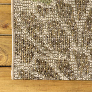 Garcia Modern Floral Textured Weave Indoor/outdoor Runner Rug