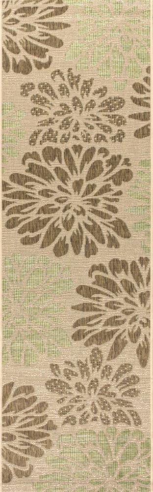 Garcia Modern Floral Textured Weave Indoor/outdoor Runner Rug