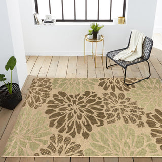 Garcia Modern Floral Textured Weave Indoor/outdoor Area Rug