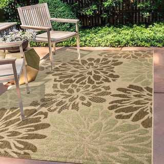 Garcia Modern Floral Textured Weave Indoor/outdoor Area Rug