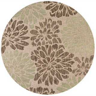 Garcia Modern Floral Textured Weave Indoor/outdoor Round Rug