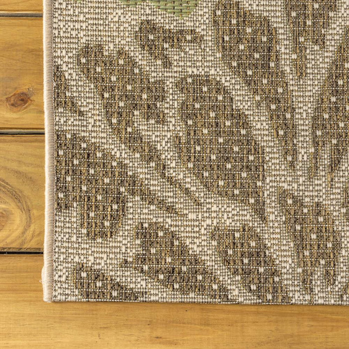 Garcia Modern Floral Textured Weave Indoor/outdoor Square Rug