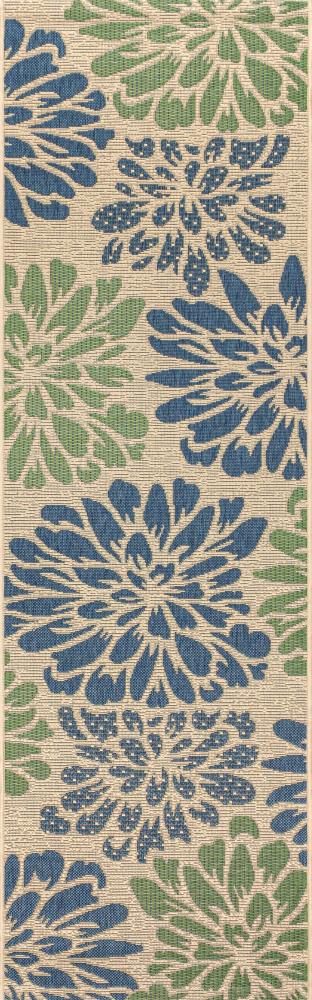 Garcia Modern Floral Textured Weave Indoor/outdoor Runner Rug