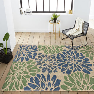 Garcia Modern Floral Textured Weave Indoor/outdoor Area Rug