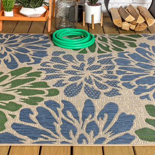 Garcia Modern Floral Textured Weave Indoor/outdoor Area Rug