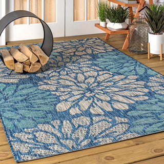 Garcia Modern Floral Textured Weave Indoor/outdoor Area Rug