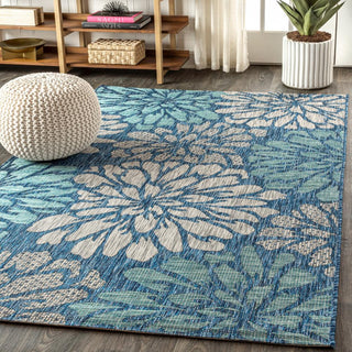 Garcia Modern Floral Textured Weave Indoor/outdoor Area Rug