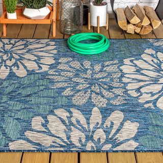 Garcia Modern Floral Textured Weave Indoor/outdoor Area Rug