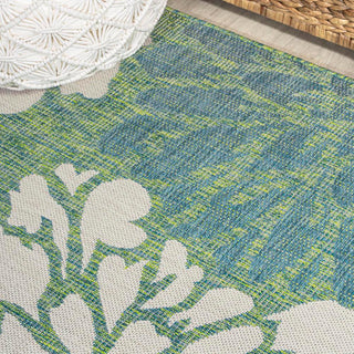 Garcia Modern Floral Textured Weave Indoor/outdoor Runner Rug