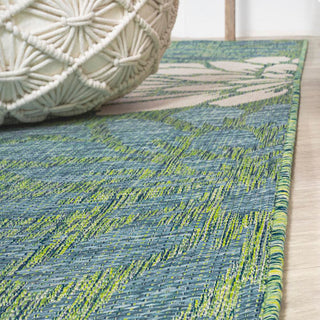 Garcia Modern Floral Textured Weave Indoor/outdoor Runner Rug