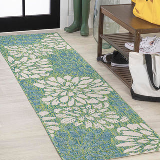 Garcia Modern Floral Textured Weave Indoor/outdoor Runner Rug