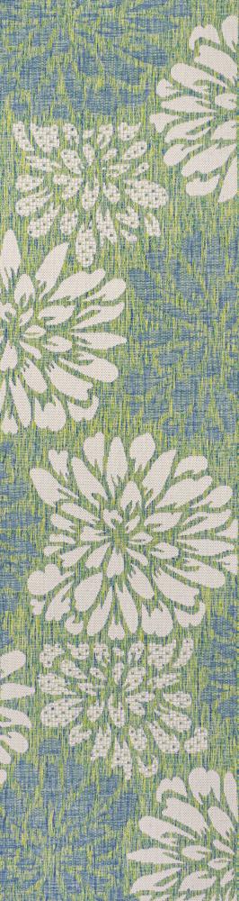 Garcia Modern Floral Textured Weave Indoor/outdoor Runner Rug