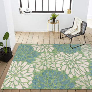 Garcia Modern Floral Textured Weave Indoor/outdoor Area Rug