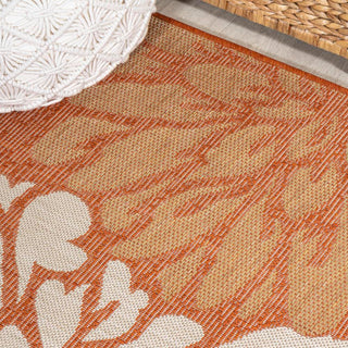 Garcia Modern Floral Textured Weave Indoor/outdoor Runner Rug