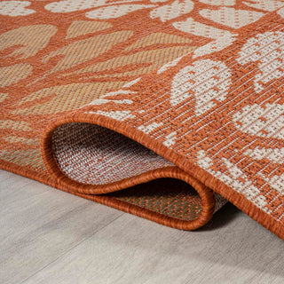 Garcia Modern Floral Textured Weave Indoor/outdoor Runner Rug