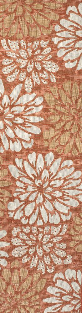 Garcia Modern Floral Textured Weave Indoor/outdoor Runner Rug