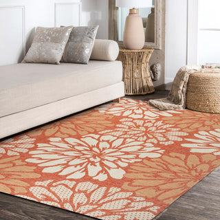 Garcia Modern Floral Textured Weave Indoor/outdoor Area Rug