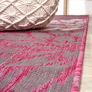 Garcia Modern Floral Textured Weave Indoor/outdoor Runner Rug