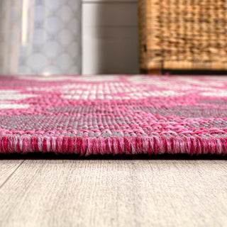 Garcia Modern Floral Textured Weave Indoor/outdoor Runner Rug