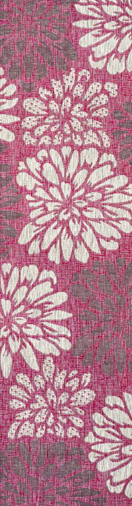 Garcia Modern Floral Textured Weave Indoor/outdoor Runner Rug