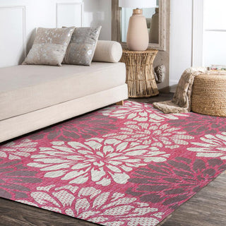 Garcia Modern Floral Textured Weave Indoor/outdoor Area Rug