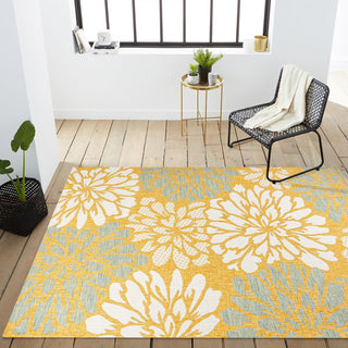 Garcia Modern Floral Textured Weave Indoor/outdoor Area Rug